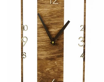 Large wall clock Wall clock unique Rectangular wall clock Wooden wall clock Vertical wall clock Horizontal wall clock Unquie wall clock Wood