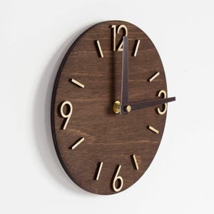 Wood wall clock Wooden clock Modern wall clock Retro clock image 2