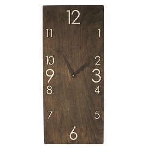 Horloge en bois Horloge murale verticale en bois Horloge murale rustique Horloges murales en bois de ferme moderne Horloge murale silencieuse en bois Horloge murale inhabituelle image 8