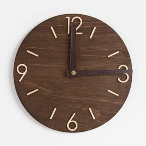 Wood wall clock Wooden clock Modern wall clock Retro clock