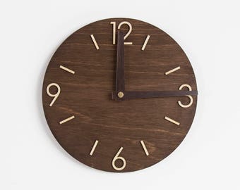 Wood wall clock Wooden clock Modern wall clock Retro clock