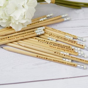 back to school supplies personalized pencils set, custom laser engraved wooden pencils, natural finish school supplies, perfect for personalized stationery gifts, student rewards, party favors, classroom sets, teacher appreciation gifts, eco-friendly writing tools, rustic pencil set with names, engraved wooden pencil for kids, office, events, and wedding favors.