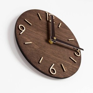 Wood wall clock Wooden clock Modern wall clock Retro clock image 5