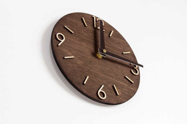 Wood wall clock Wooden clock Modern wall clock Retro clock image 5