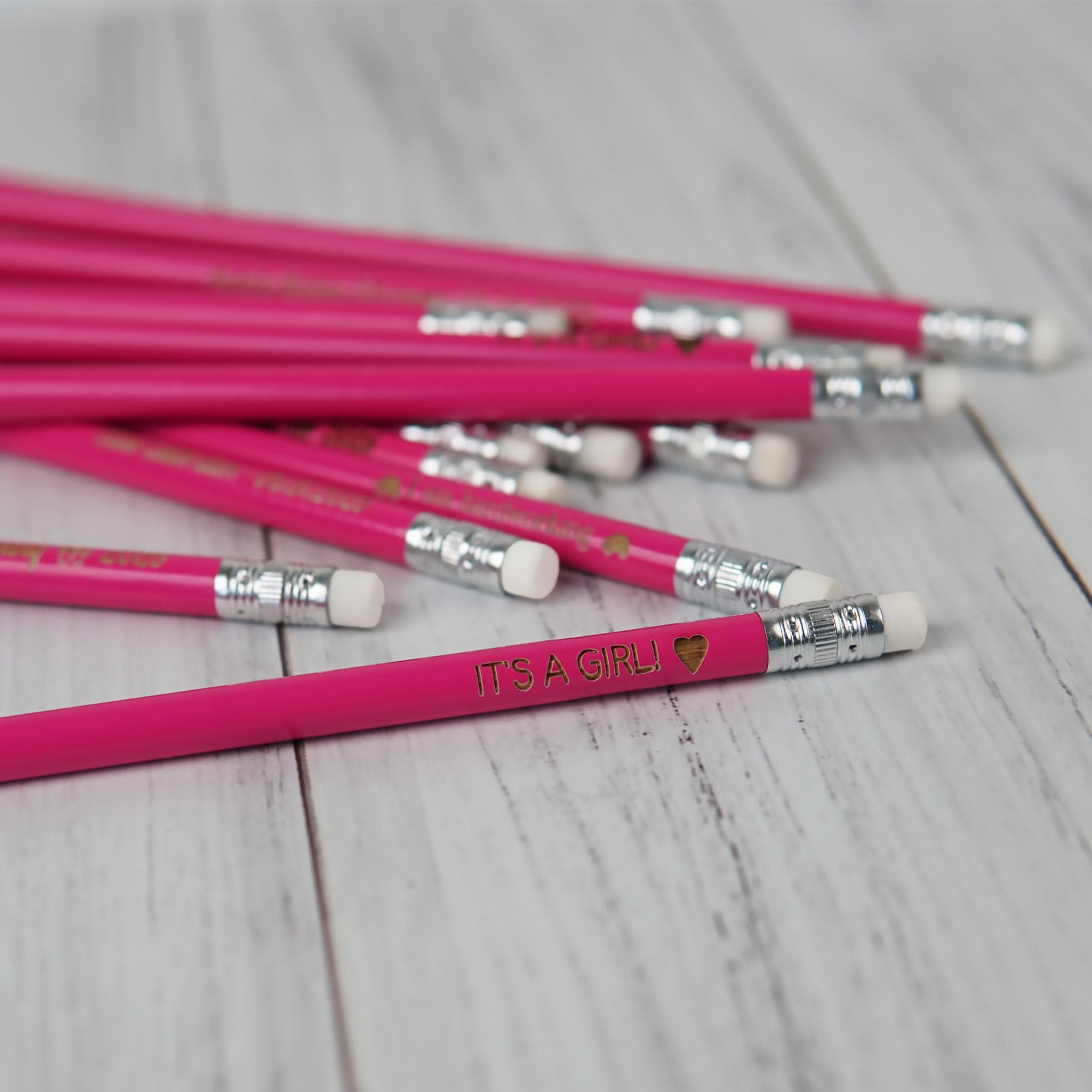 Personalized Pink Pencils, Custom Engraved Name Pencils, Baby Shower Favors, Teacher Gifts, Classroom Supplies, Party Favors, Back to School