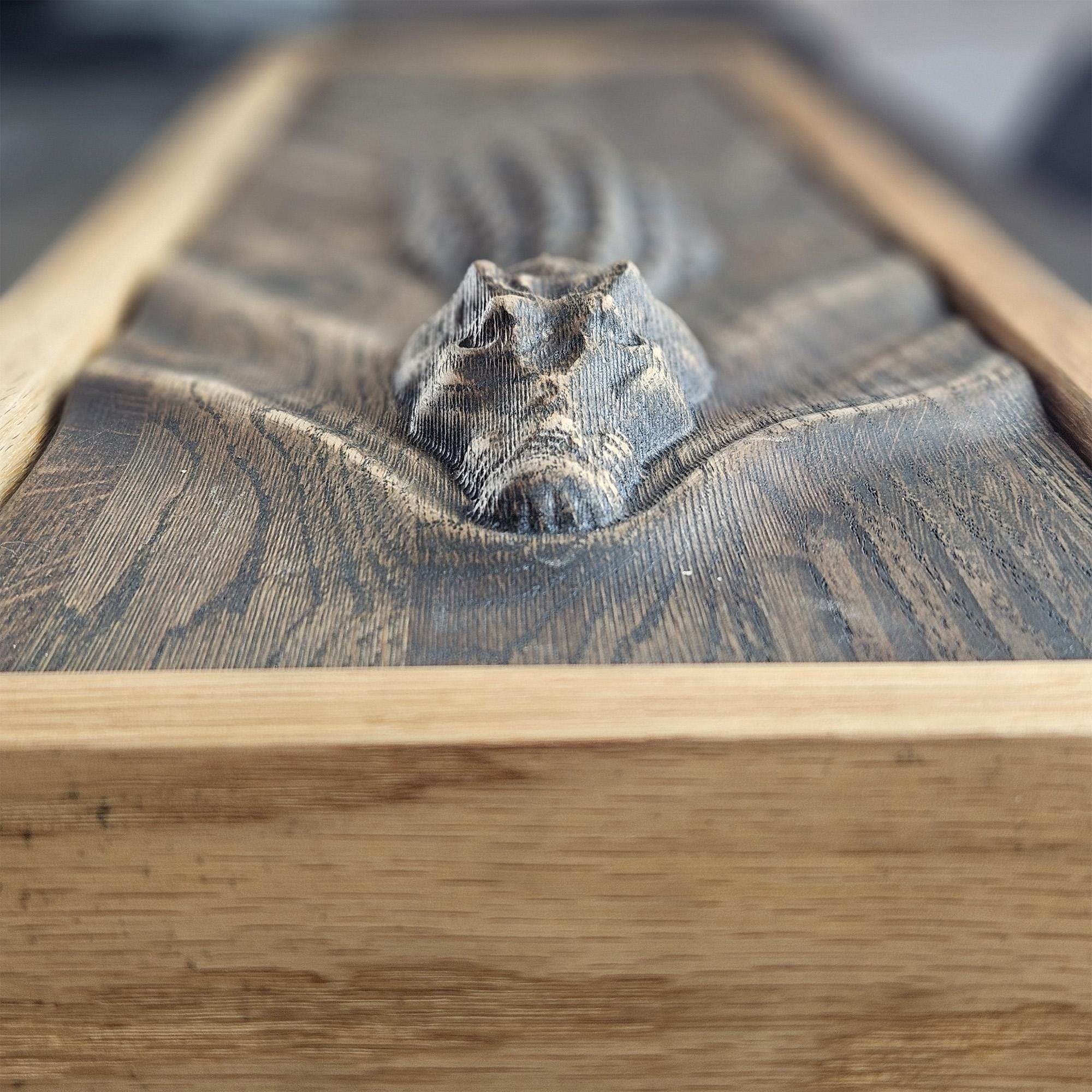 Wooden Crocodile Wall Art, 3D Wildlife Wood Carving, Handmade