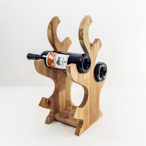 Wooden wine rack Wine holder Wood wine bottle holder Kitchen decor Kitchen accessories zdjęcie 2