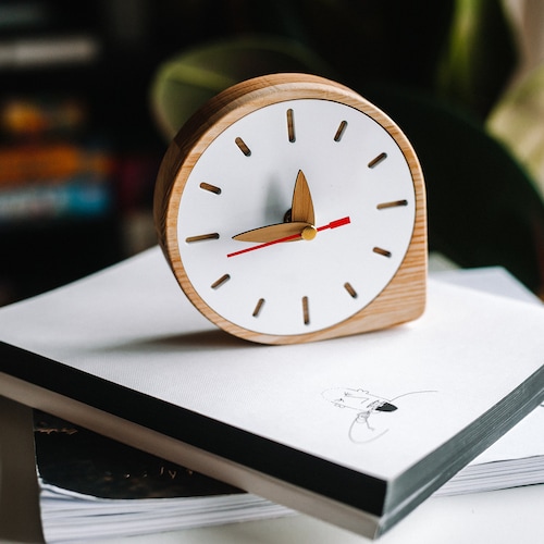WOODEN Modern Table Clock Small Desk Clock Wood Clock for Etsy