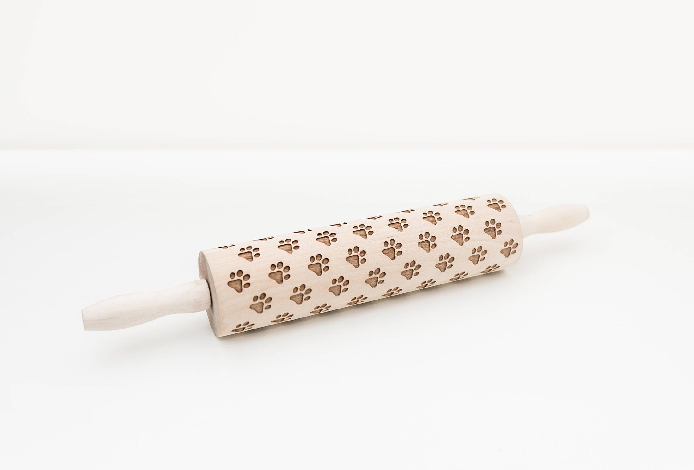 Rolling Pin Cookie Stamp Embossed Rolling Pin Cookies Paw Etsy