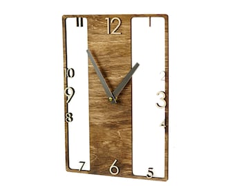 Industrial wall clock Wood clock Scandinavian design wooden clock Rustic wall clock