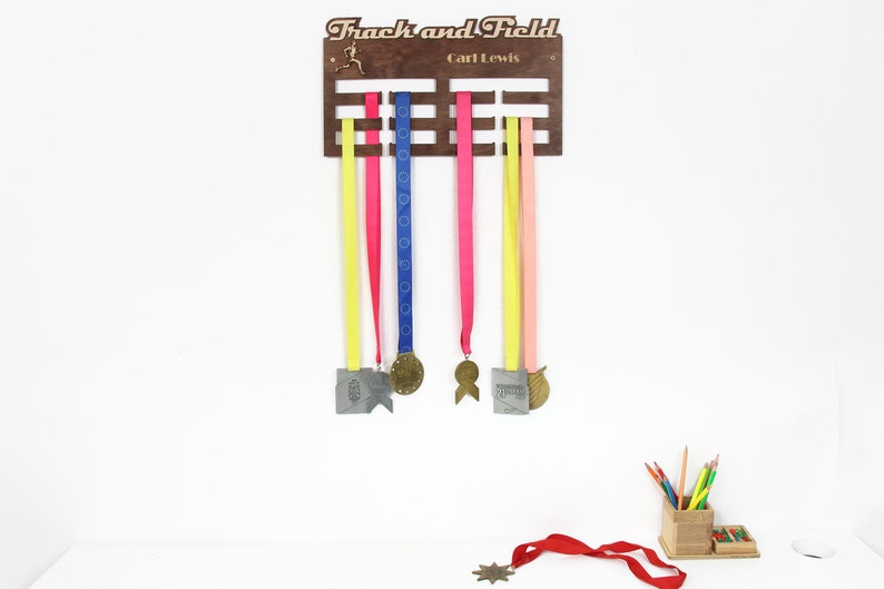 TRACK AND FIELD Medal Holder Personalized Medal Hanger Medal Etsy