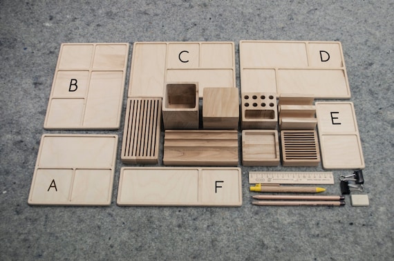 Complete desk organizer YOURSELF Desk organization Wooden desk organizer Office organizer