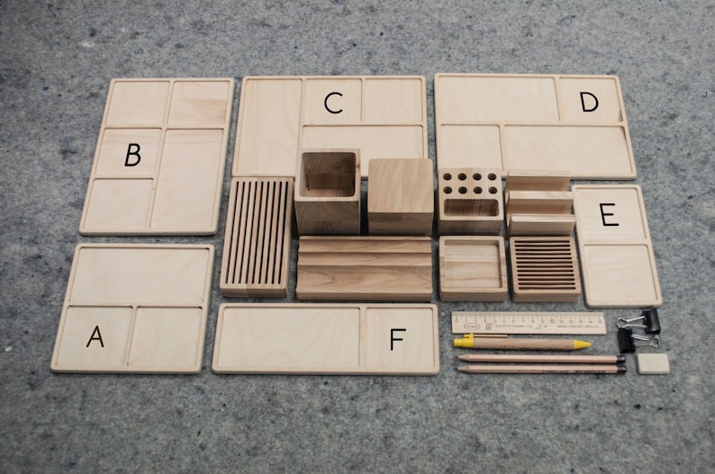 Complete desk organizer YOURSELF Desk organization Wooden desk organizer Office organizer image 1