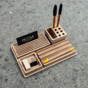 Complete desk organizer YOURSELF Desk organization Wooden desk organizer Office organizer image 4