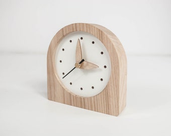 Desk clock Table clock Mechanical clock Wooden clock Boyfriend gift ideas Office desk accessories