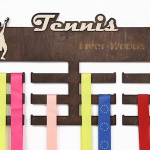 Tennis medal hanger Medal rack Medal display Personalized medal hanger