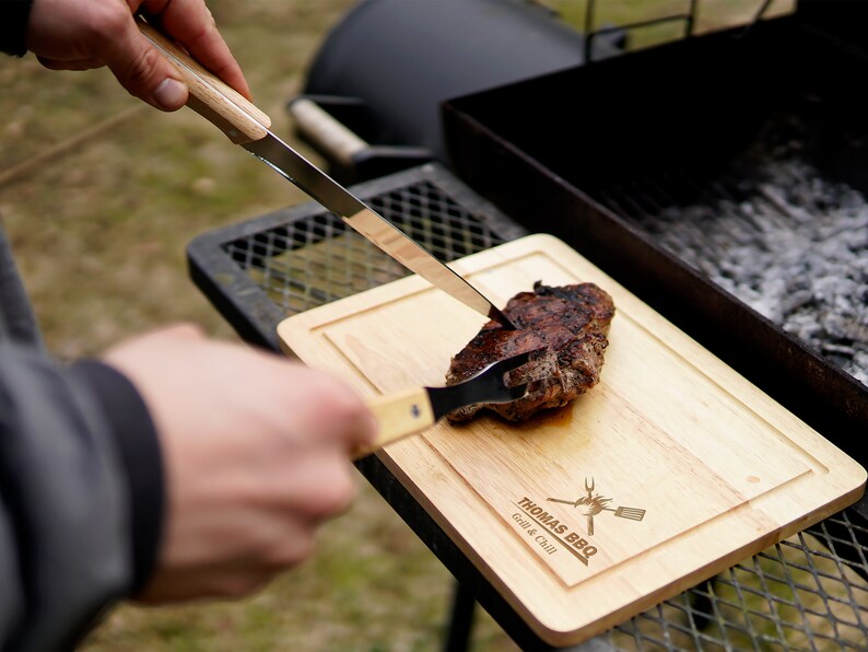 Personalized bbq set, Grilling gifts for men, Grill tools & accessories, Custom meat smoker gifts, Outdoor kitchen cooking gift for dad image 6