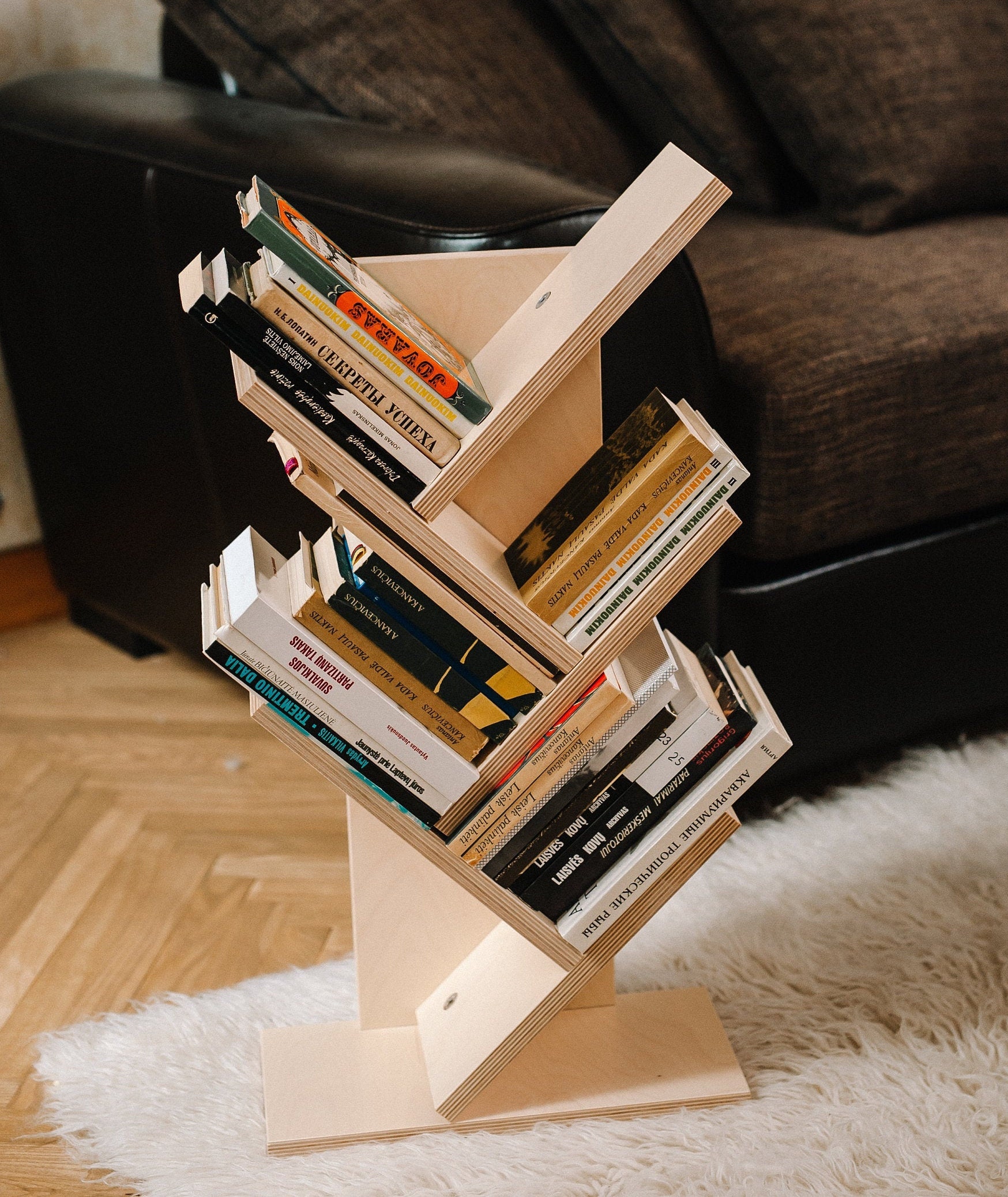 Estante de madera hecho a mano para libros Almacenamiento del Etsy México