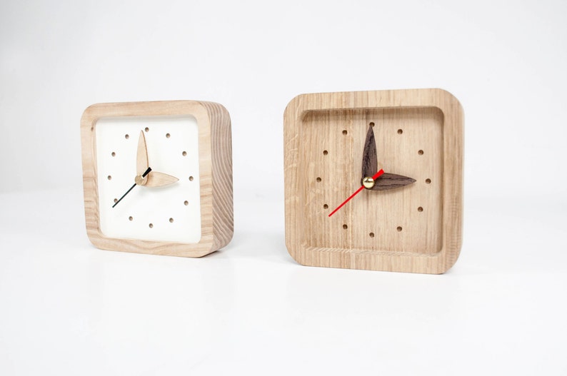 Wooden Clock for Desk Table Clock Personalized Clock Desk Etsy