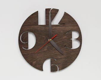 Rustic wall clock Wooden wall clock Wood clock Modern wall clock