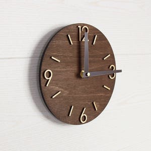 Wood wall clock Wooden clock Modern wall clock Retro clock image 7