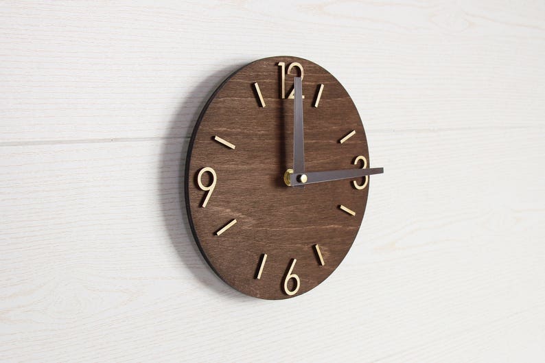 Wood wall clock Wooden clock Modern wall clock Retro clock image 7