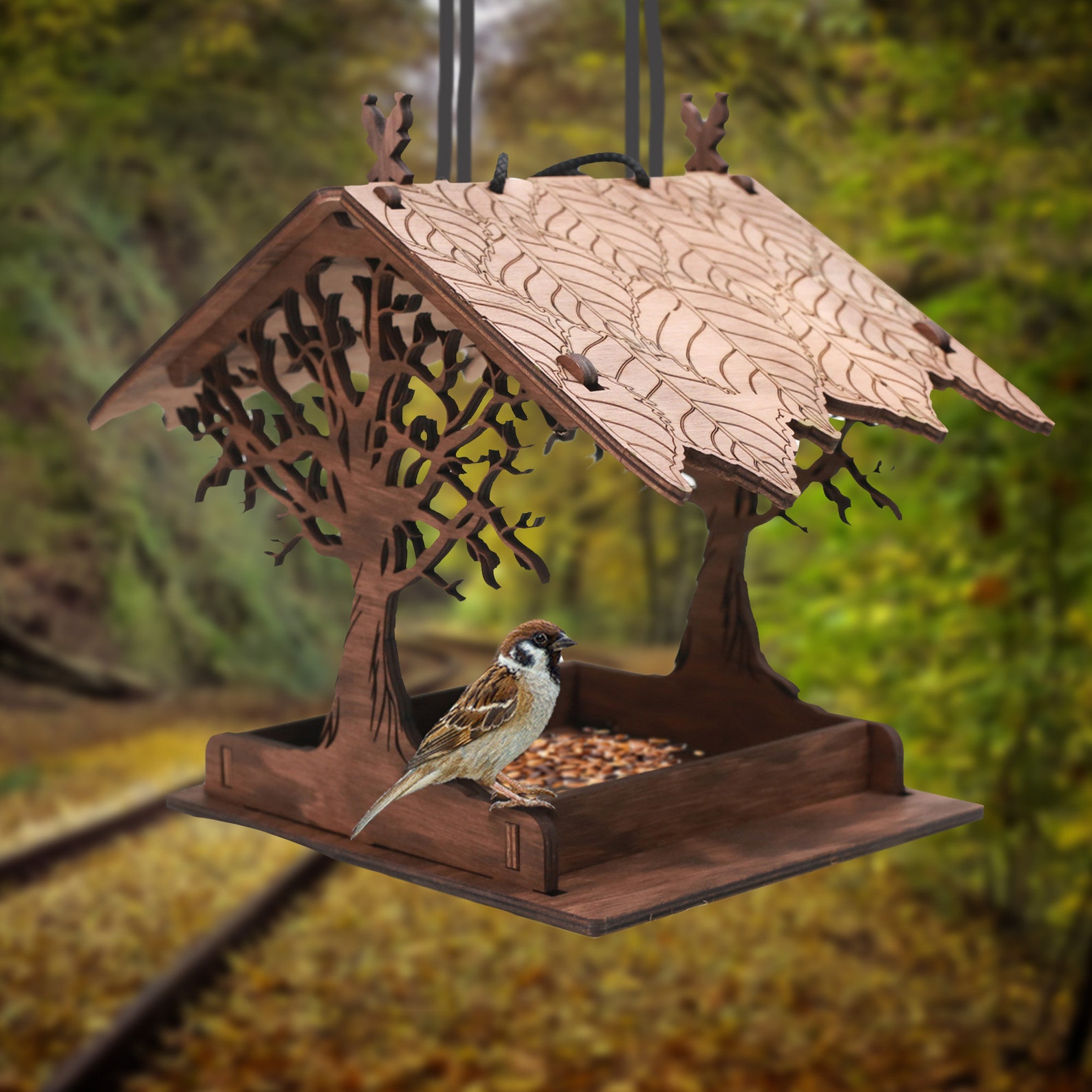 Bird Feeders for the Outdoors Wooden Rustic Bird Feeder Stand - Etsy