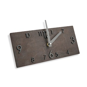 Rectangle Wall Clock for Living Room, Black Horizontal Wooden Clock for Kitchen, Vertical Shape Wood Clock, Small Large Design Hanging Clock