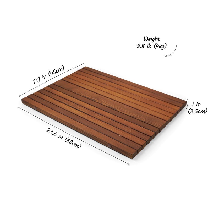 Stylish and Functional Wooden Mat for Bathroom Decor, Saunas, and Outdoor Showers