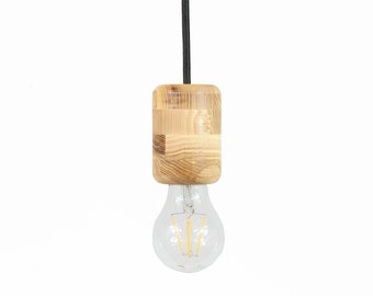 Wooden pendant light Farmhouse lighting Industrial lighting Rustic lighting Hanging lamp