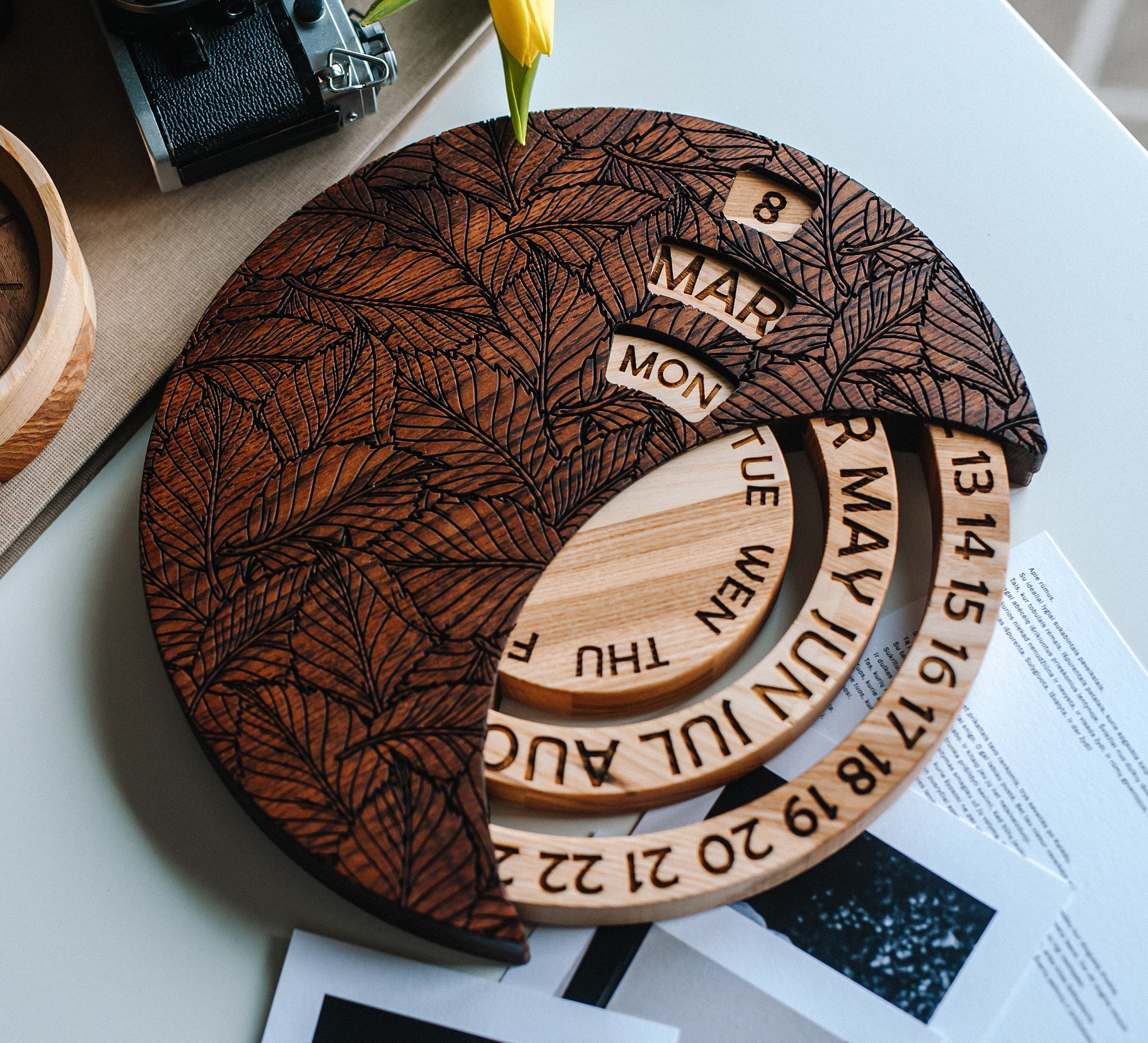 Wooden Perpetual Calendar 10x10 Inches Large Wall Calendar - Etsy