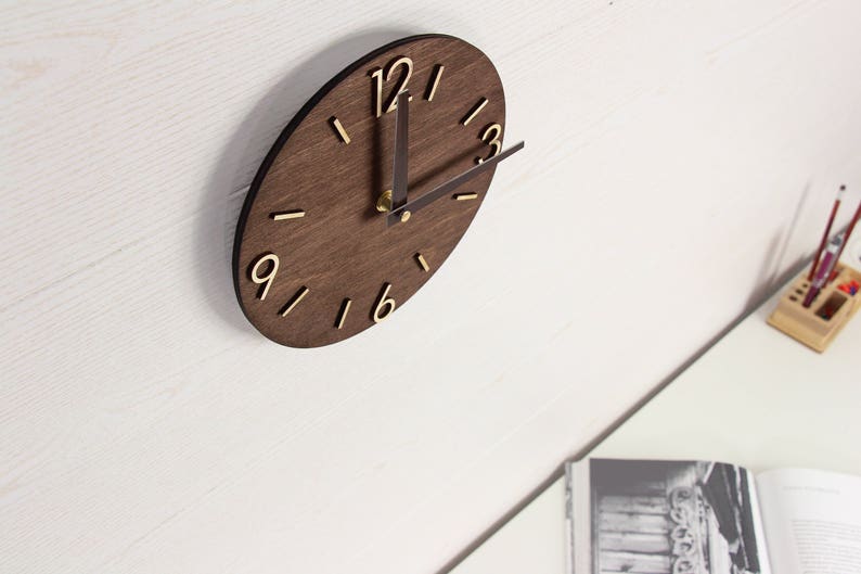 Wood wall clock Wooden clock Modern wall clock Retro clock image 8