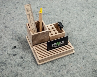 Wood desk organiser Pencil holder Pen holder Boyfriend gift ideas