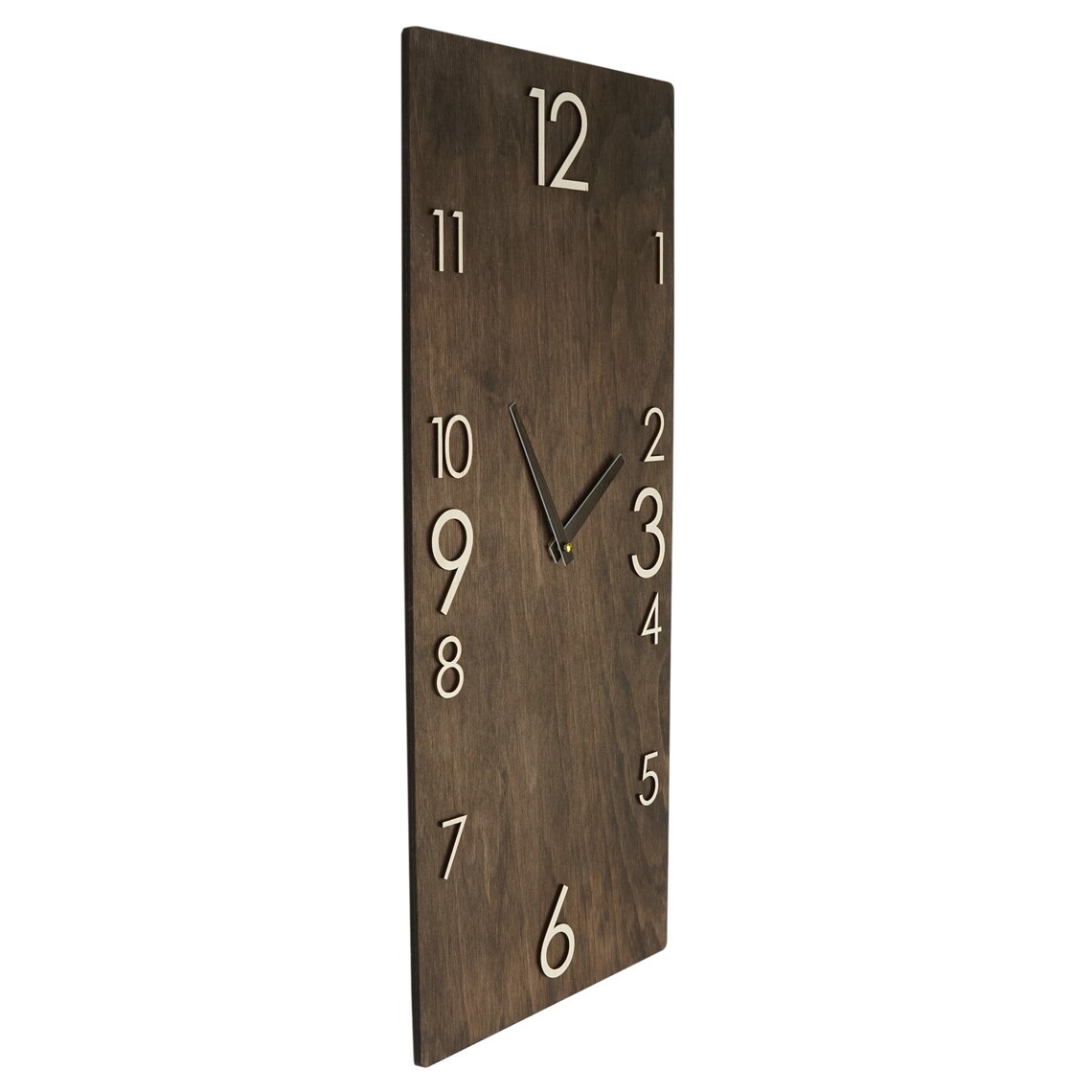 Large Rectangle Vertical Wall Clock Unique Modern Wood Home Etsy