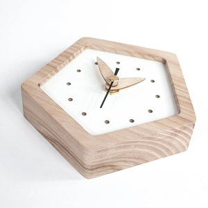 Desk Clock, Small Clock, Silent Clock, Table Clock, Wooden Clock, Wood Clock, Nightstand Clock, Bedside Clock, Gift for Father, Gift for Him