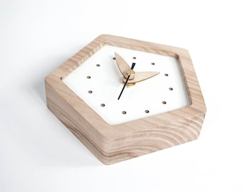 Desk Clock, Small Clock, Silent Clock, Table Clock, Wooden Clock, Wood Clock, Nightstand Clock, Bedside Clock, Gift for Father, Gift for Him