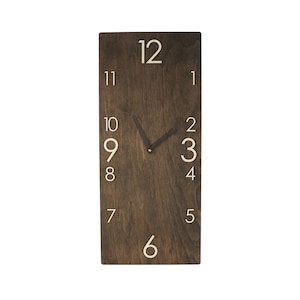 Reloj de pared vertical rectangular grande Decoración moderna personalizada del hogar de madera Decoración rústica de la casa de campo Reloj de pared inusual Reloj personalizado