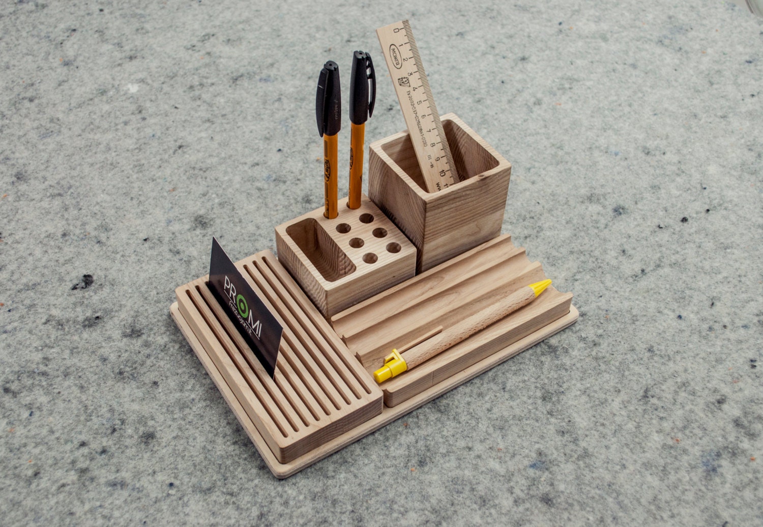 DESKBUCKIT Desk Organizer, Office Supplies Organizer, Wood Tool Box, Wooden  Craft Organizer, Tool Kit, Art Supplies Box, Phone Holder 