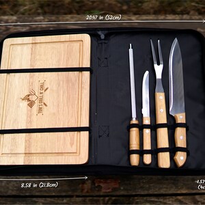 Personalized bbq set, Grilling gifts for men, Grill tools & accessories, Custom meat smoker gifts, Outdoor kitchen cooking gift for dad image 9