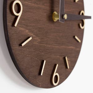 Wood wall clock Wooden clock Modern wall clock Retro clock image 4