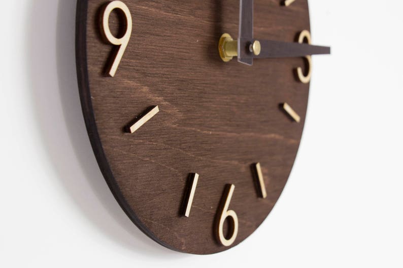 Wood wall clock Wooden clock Modern wall clock Retro clock image 4