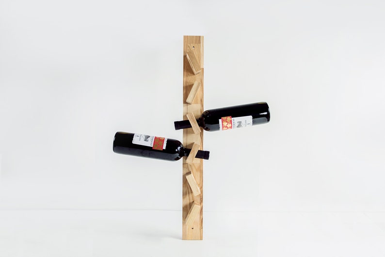 Wood wine rack, Rustic wine rack, Wine lover gift, Wine racks, Wooden bottle holder image 1