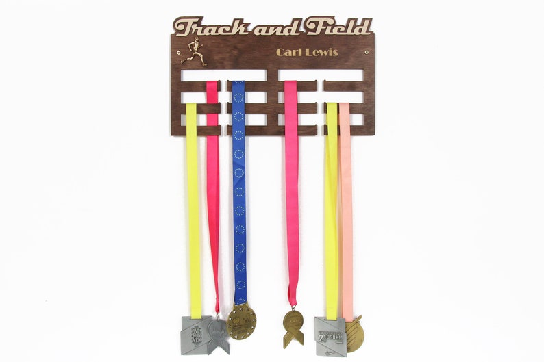 TRACK AND FIELD Medal Holder Personalized Medal Hanger Medal Etsy