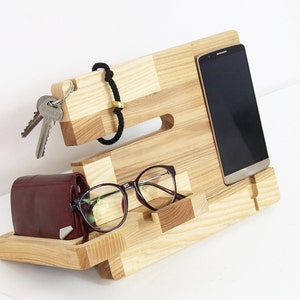 Docking station for men, Nightstand organizer, Charging station organizer, Charging dock, Father day gift, Birthday gift for husband