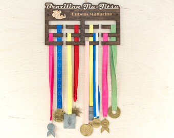 Wall medal hanger  Brazilian Jiu jitsu medal holder Medal rack for Jiu jitsu Martial arts medal display