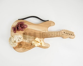 Wooden cutting board Wood chopping board Personalized cutting board Guitar gifts