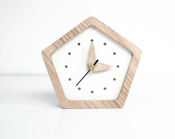 Wood clock for desk Office desk organization Office desk decor HUSBAND / BOYFRIEND / FATHER  gift Graduation gift