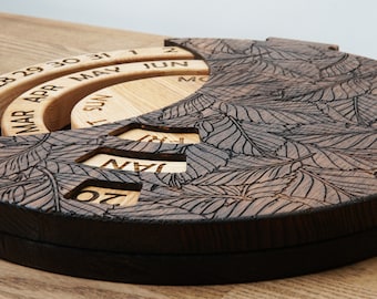 Calendrier De Bureau En Bois, 20×14cm Calendrier à Bascule Perpétuel