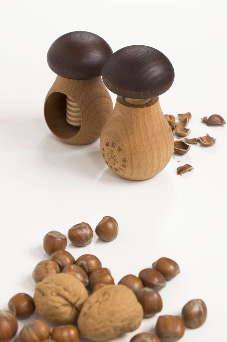 Wooden Nutcracker Mushroom Nutcracker Unique Wooden Gift Etsy
