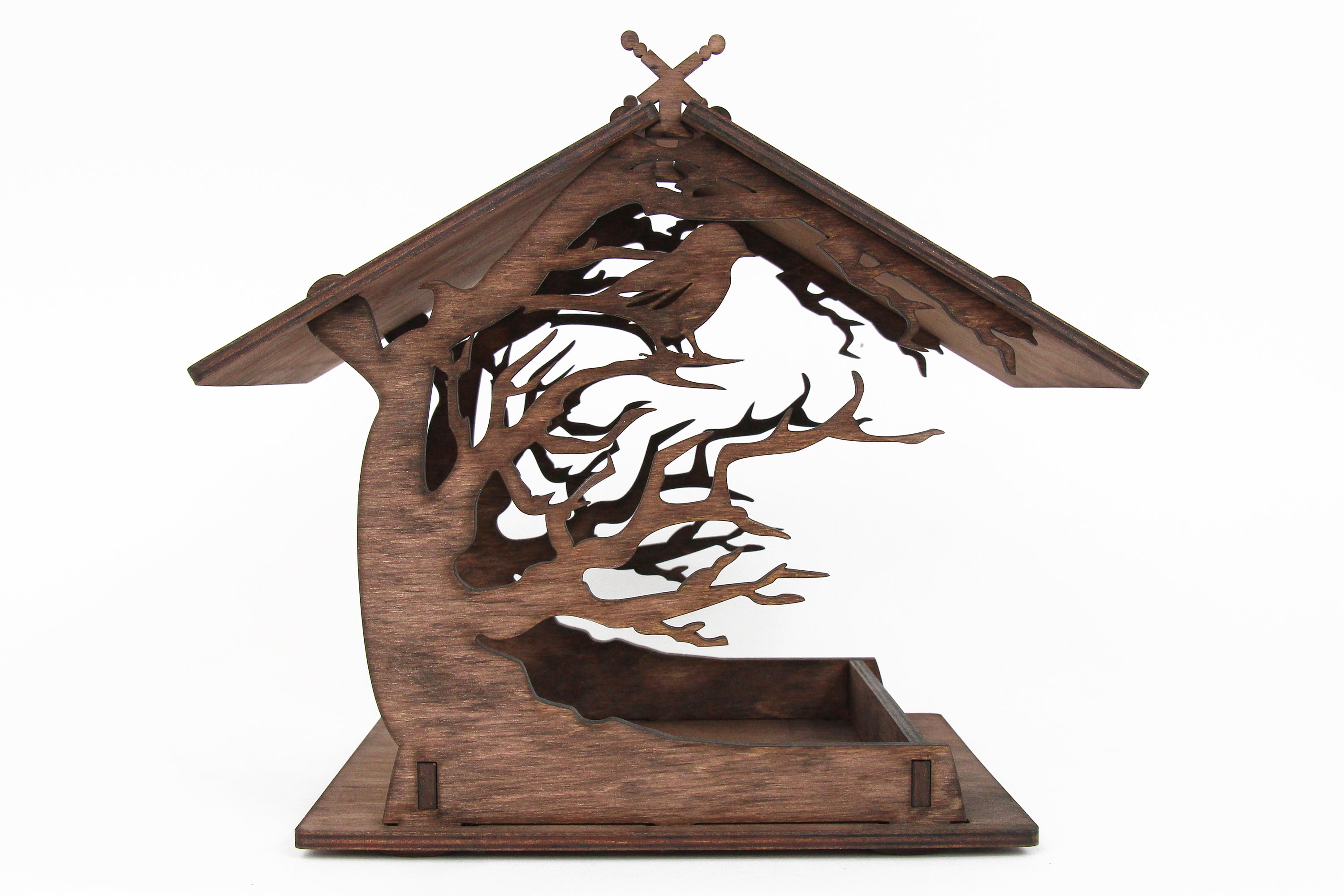 Handmade Wooden Log MONKEY Bird house garden birdhouse Hand carved Garden 